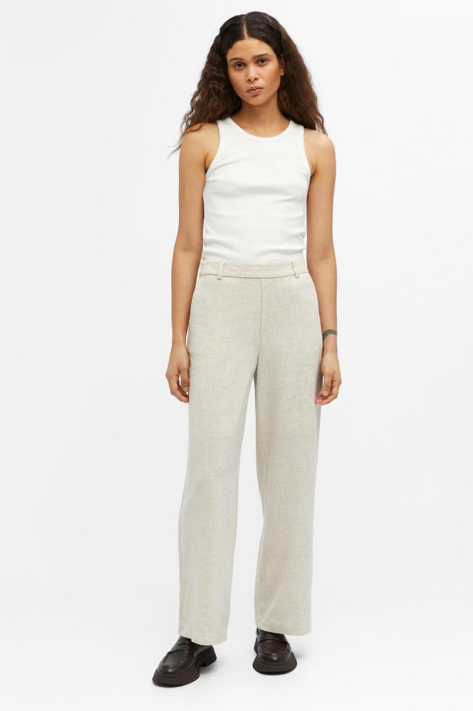 OBJSANNE ALINE WIDE PANT NOOS 23040671 Sandshell